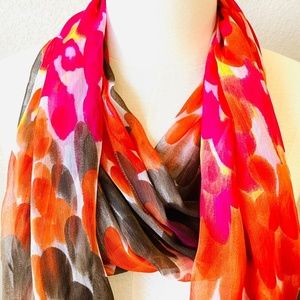 NWT Christoper & Banks Scarf Sheer Orange Pink